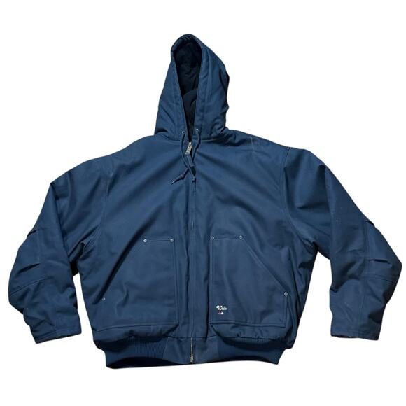 Vintage Y2K Walls Blizzard Pruf Ultra Jacket Mens Navy Canvas Full Zip Hood 2XL - Picture 1 of 8
